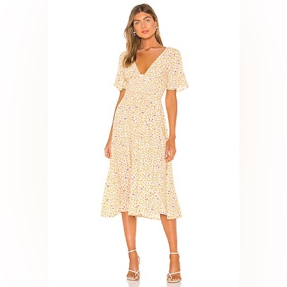 Free People Dresses & Skirts - Free People In Full Bloom Smocked Waist Midi Dress